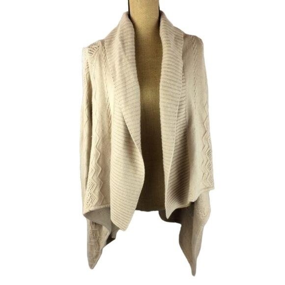 Jones New York Women's Size Medium Tan Wool Angora Blend Cardigan Sweater - Picture 1 of 6